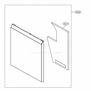 Front Cover Assembly Diagram and Parts List for LDPN6761T ASTEEUS LG Dishwasher