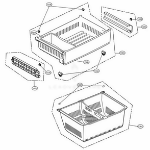 Freezer Parts Diagram and Parts List for LFC28768ST ASTCNA3 LG Refrigerator