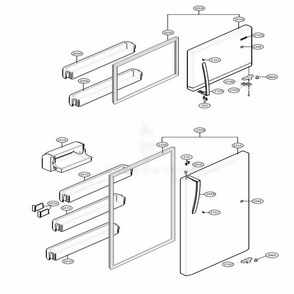Door Parts Diagram and Parts List for 79433 ASTCSE2 LG Refrigerator