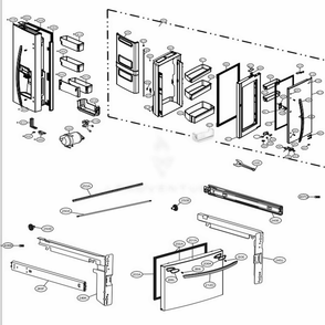 Door Parts Diagram and Parts List for LFXS28566S ASTCNA2 LG Refrigerator