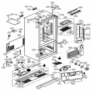 Case Parts Diagram and Parts List for 71606 ATICSE0 LG Refrigerator