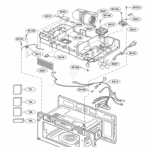 Interior Parts 2 Diagram and Parts List for JMV8196ACB ABKEJEC LG Range