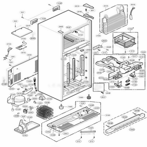 Case Parts Diagram and Parts List for 66915 AWBCSCB LG Refrigerator