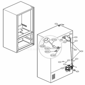 Valve And Water Tube Parts Diagram and Parts List for LSMX211ST ASTCNA0 LG Refrigerator
