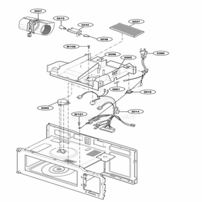 Interior Parts 2 Diagram and Parts List for MH6150XLQ AW1EWRP LG Wall Oven