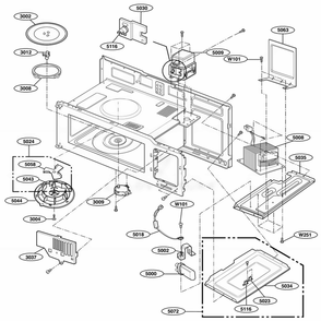 Interior Parts 1 Diagram and Parts List for JVM1540DMWW CWHEGEU LG Range