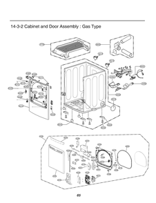 Cabinet And Door Assembly Diagram and Parts List for RN1380AS8N ABWEEUS LG Dryer