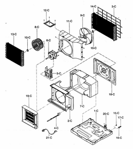 Air Handling/cycle Parts Diagram and Parts List for 58075124500  Kenmore Air Conditioner