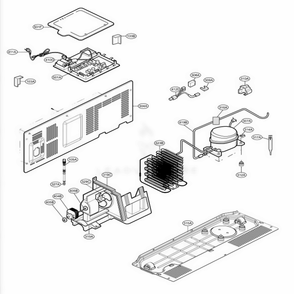 Machine Compartment Diagram and Parts List for LSC23954ST ASTCNA1 LG Refrigerator