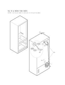 Valve And Water Tube Parts Diagram and Parts List for LFX25974SW 06 LG Refrigerator