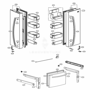 Door Parts Diagram and Parts List for 71314 ABICSE4 LG Refrigerator