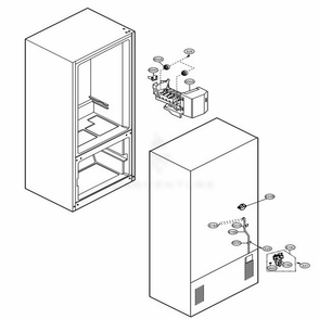 Water And Icemaker Parts Diagram and Parts List for LFC20760SB AWB2LGY LG Refrigerator