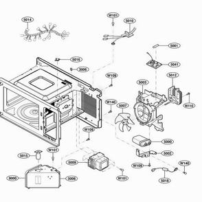 Interior Parts Diagram and Parts List for 79159 CBKESEA LG Range