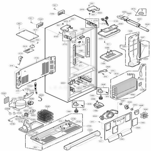 Case Parts Diagram and Parts List for 78719 AHMCSER LG Refrigerator