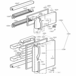 Door Parts Diagram and Parts List for 73964 ABICSEA LG Refrigerator