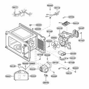 Interior Parts Diagram and Parts List for YKCMS1555RWH CWHEKAC LG Range