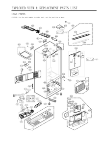 Case Parts Diagram and Parts List for GC-L28ANMXM AMTCNA0 LG Refrigerator