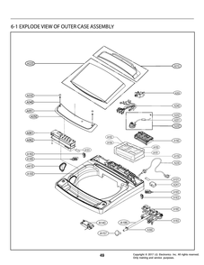 Case Parts Diagram and Parts List for T1483EFFTW ABWETEU LG Washer