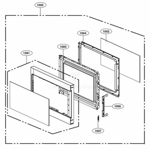 Door Parts Diagram and Parts List for LCS1413SW CWHETAR LG Wall Oven