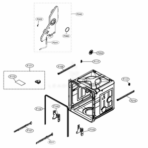 Tub Assembly Diagram and Parts List for LDT7797BD ABDEEUS LG Dishwasher