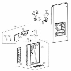 Dispenser Parts Diagram and Parts List for LFXC24726D ASBCNA1 LG Refrigerator