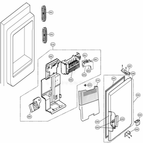 Ice Maker And Ice Bin Parts Diagram and Parts List for 74049 AWBCSE2 LG Refrigerator