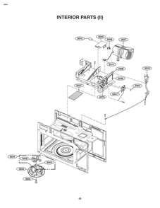 Interior Parts 2 Diagram and Parts List for JVM6175EKES CESEGEU LG Microwave Oven Combo