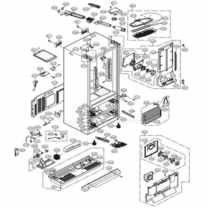 Case Parts Diagram and Parts List for 71073 ASTCSE4 LG Refrigerator