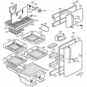 Main Parts 2 Diagram and Parts List for LRTG1811BK AEBCLGA LG Refrigerator