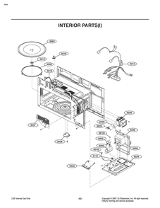 Interior Parts() Diagram and Parts List for MV2294BSHL CB1ELGA LG Microwave