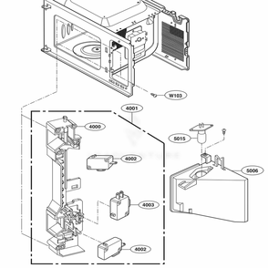 Latch Board Parts Diagram and Parts List for LCRT2010ST CSBETAR LG Microwave