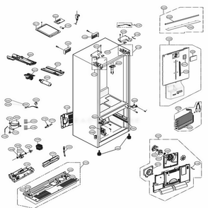 Case Parts Diagram and Parts List for LFXC22526D ASBCNA4 LG Refrigerator