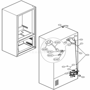 Valve And Water Tube Parts Diagram and Parts List for LMX28988SW ASWCNA0 LG Refrigerator
