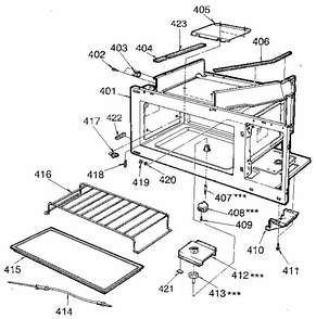 Cavity Diagram and Parts List for 7218965381  Kenmore Microwave