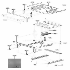 Drawer Parts Diagram and Parts List for UPSG3014ST AS1ESGN LG Wall Oven