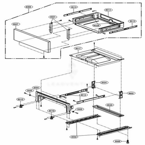 Drawer Parts Diagram and Parts List for LRE3023SW FWHLLGA LG Range