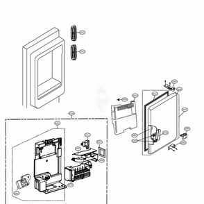 Ice Maker And Ice Bin Parts Diagram and Parts List for 74302 ASWCSE0 LG Refrigerator