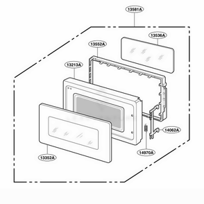 Door Parts Diagram and Parts List for MS60BM MWEGSC LG Range