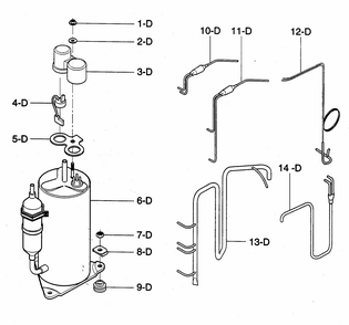 Compressor Parts Diagram and Parts List for 58072144200  Kenmore Air Conditioner