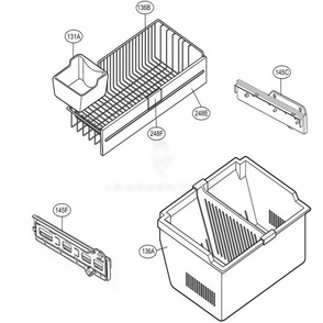 Freezer Parts Diagram and Parts List for 71302 ASW1SER LG Refrigerator