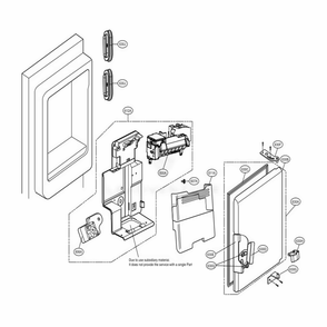Ice Maker And Ice Bin Parts Diagram and Parts List for LMXS30796D ASBCNA1 LG Refrigerator