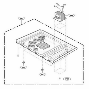 Base Plate Parts Diagram and Parts List for 67909 AB1ESEA LG Range