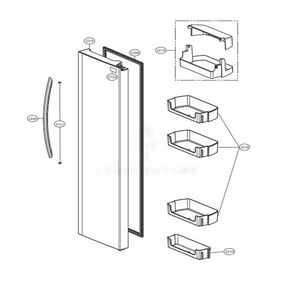 Refrigerator Door Part Diagram and Parts List for LSXC22426S ASTCNA1 LG Refrigerator