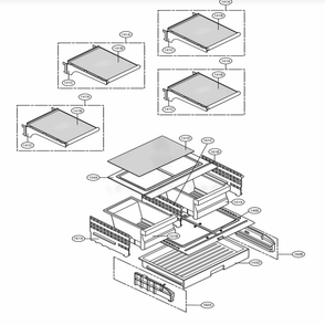 Refrigerator Parts Diagram and Parts List for 71609 AWBCSE3 LG Refrigerator