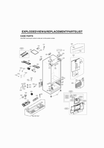 Case Parts Diagram and Parts List for GR-G27ANSNM ASTCNA0 LG Refrigerator
