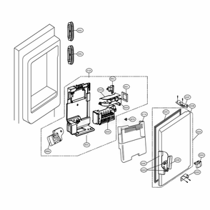 Ice Maker And Ice Bin Parts Diagram and Parts List for LSFXC2496D ASBCNA0 LG Refrigerator