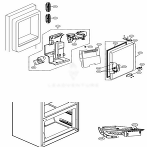 Ice Maker And Ice Bin Parts Diagram and Parts List for LFX29927SB AWBCNA0 LG Refrigerator