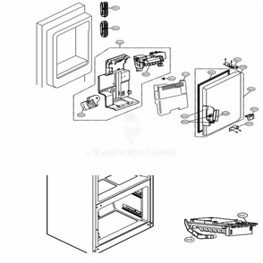 Ice Maker And Ice Bin Parts Diagram and Parts List for LFX29945ST ASTCNA2 LG Refrigerator