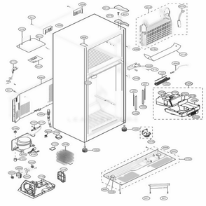 Case Parts Diagram and Parts List for LTCS24223W ASWCNA5 LG Refrigerator