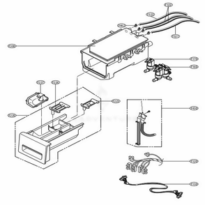 Dispenser Assembly Diagram and Parts List for 41182 ABWEPEU LG Washer